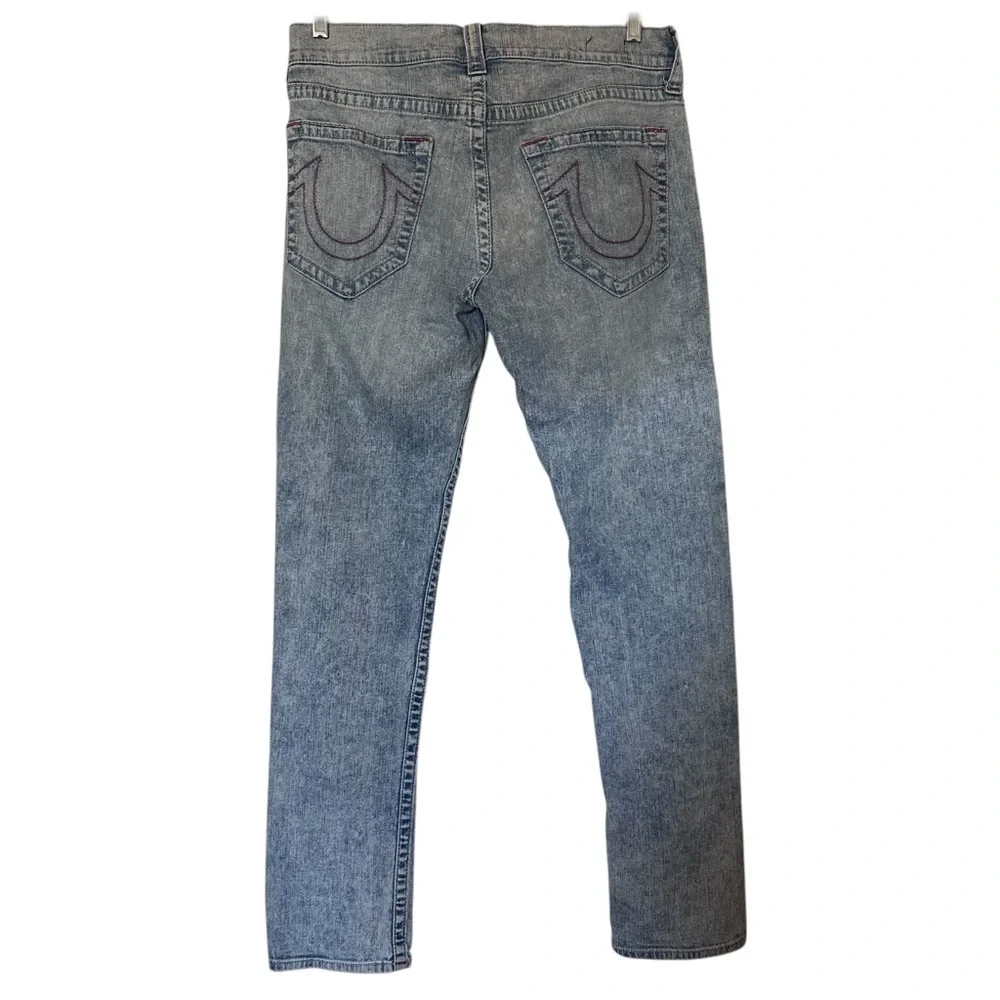 True Religion Jeans Mens Size 33 Blue Denim Geno Relaxed Slim Stretch
